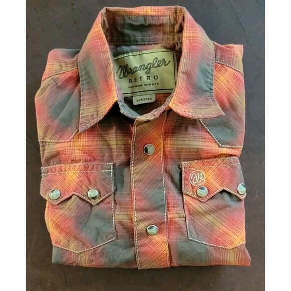 Wranglers Girls Sz. XS Western Long Sleeve Two Flap Pockets Snap Button Shirt - Picture 1 of 12